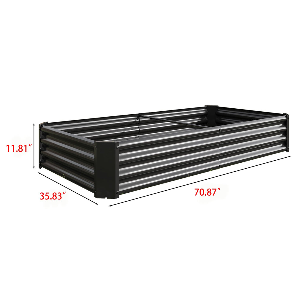 Raised Garden Bed Outdoor 6×3×1 ft Metal Raised Rectangle Planter Bed - Michaela's Outdoors