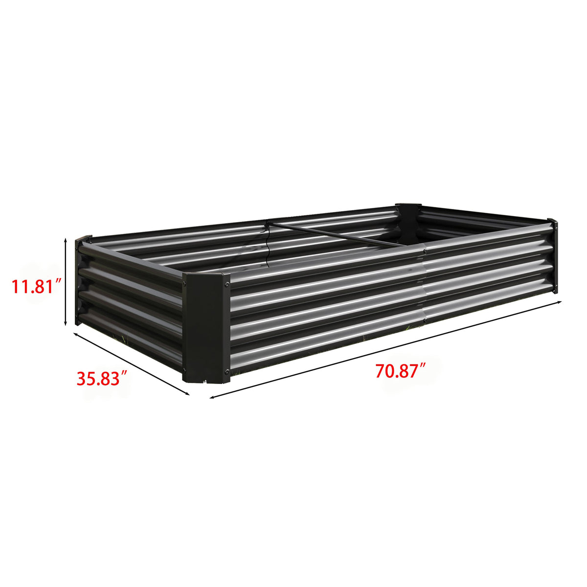 Raised Garden Bed Outdoor 6×3×1 ft Metal Raised Rectangle Planter Bed - Michaela's Outdoors