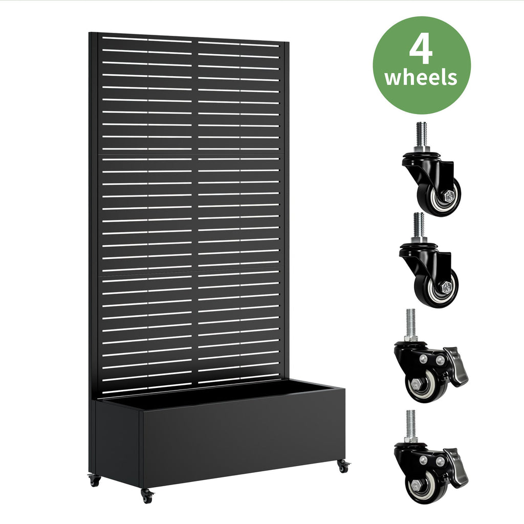 Metal Planter Box with Trellis, 73' x 35' x 16" Raised Garden Bed - Michaela's Outdoors