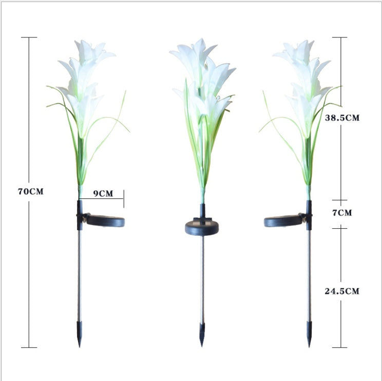 Outdoor Solar Garden Light Waterproof 7 LED Colorful Color Lawn Light Lily Fairy Lights Christmas Decoration Patio Lighting - Michaela's Outdoors