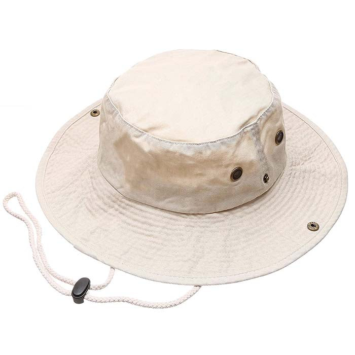 100% Cotton Solid Safari Bucket hats Foldable Unisex