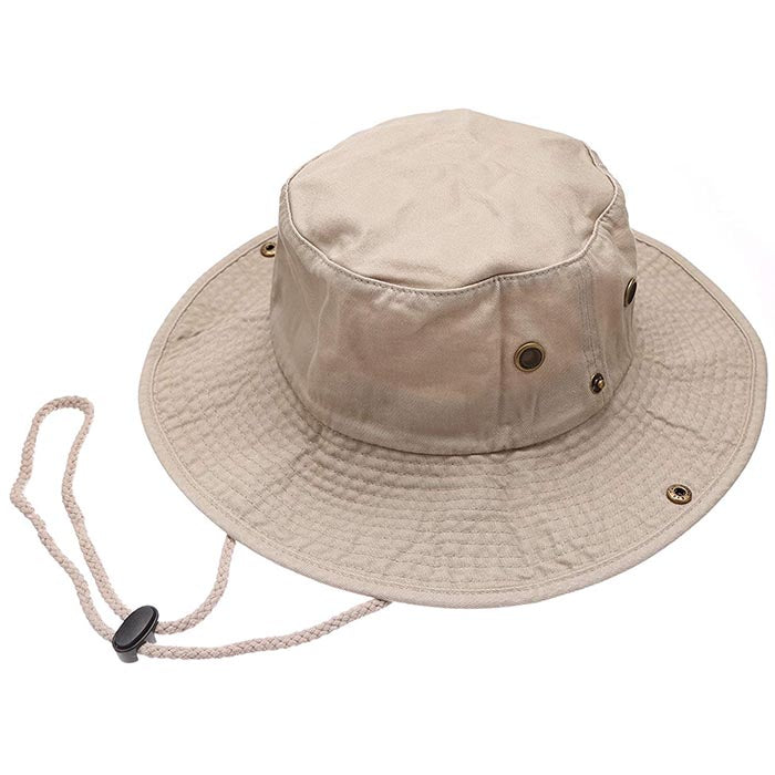 100% Cotton Solid Safari Bucket hats Foldable Unisex