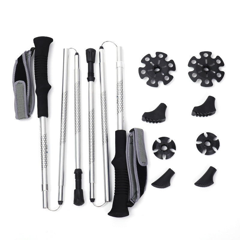 Cross Border New Suit Z-Type Folding Cross Country Walking Stick - Michaela's Outdoors