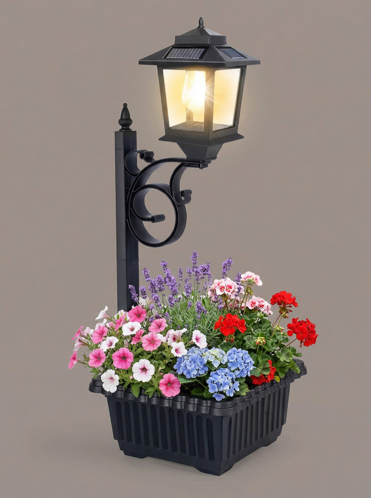 Solar Lamp Post with Flower Pot – Outdoor Garden & Patio Light – Multi Pack - Michaela's Outdoors