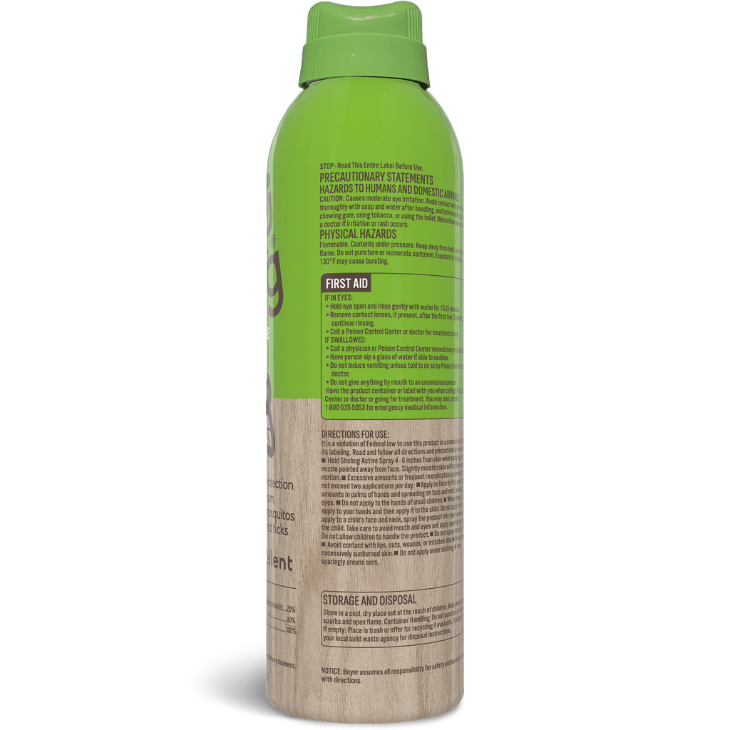 Shubug Active, 360 Spray, 6 oz., DEET FREE Insect Repellent