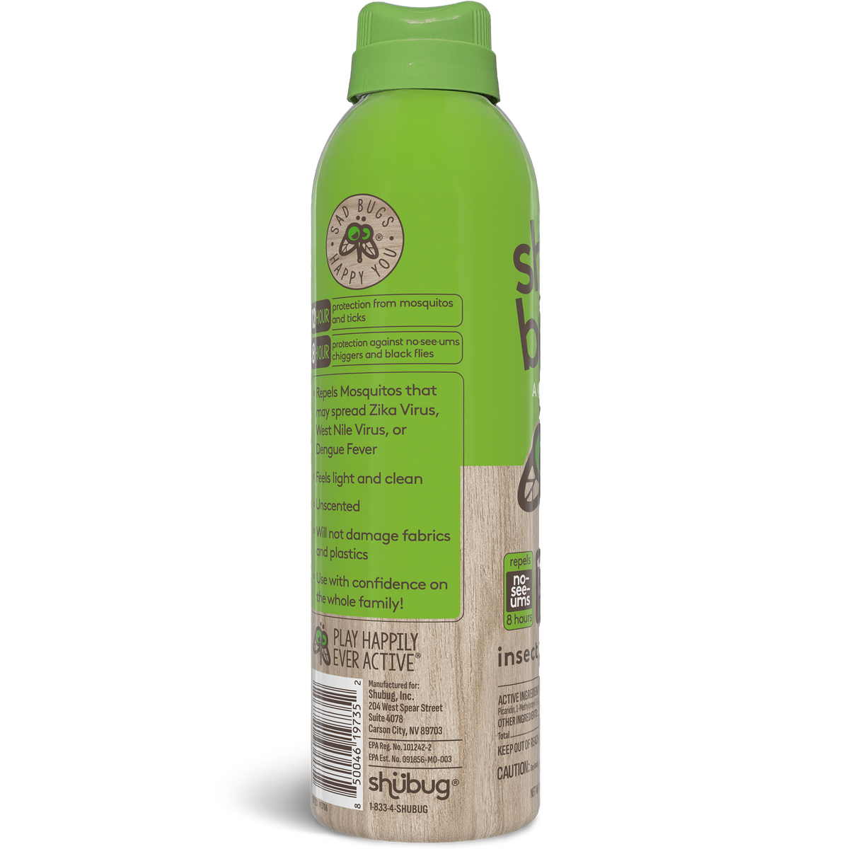 Shubug Active, 360 Spray, 6 oz., DEET FREE Insect Repellent