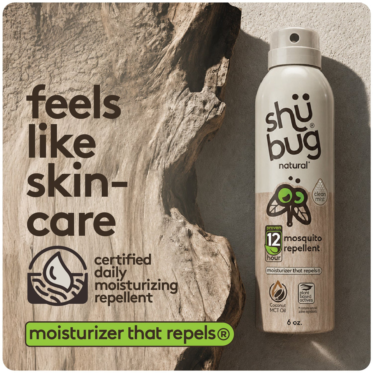 Shubug Natural, Clean Mist, 360 Spray, 6 oz., DEET FREE Insect Repellent