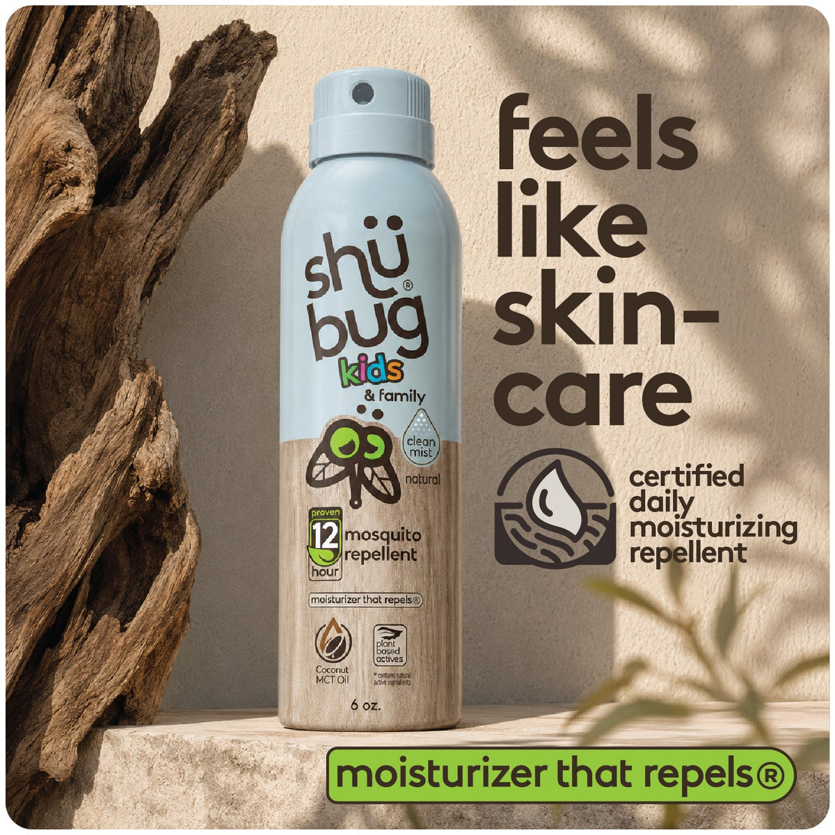 Shubug Kids and Family, Clean Mist, 360 Spray, 6 oz., DEET FREE Insect Repellent