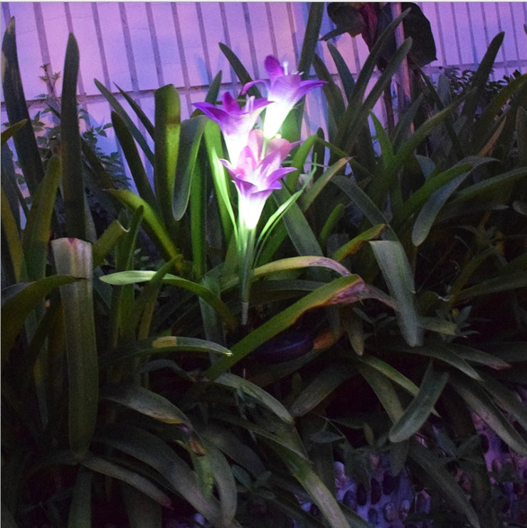 Outdoor Solar Garden Light Waterproof 7 LED Colorful Color Lawn Light Lily Fairy Lights Christmas Decoration Patio Lighting - Michaela's Outdoors