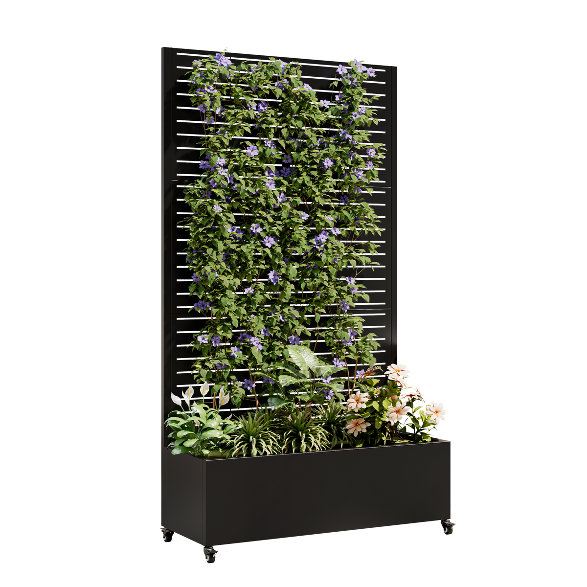 Metal Planter Box with Trellis, 73' x 35' x 16" Raised Garden Bed - Michaela's Outdoors