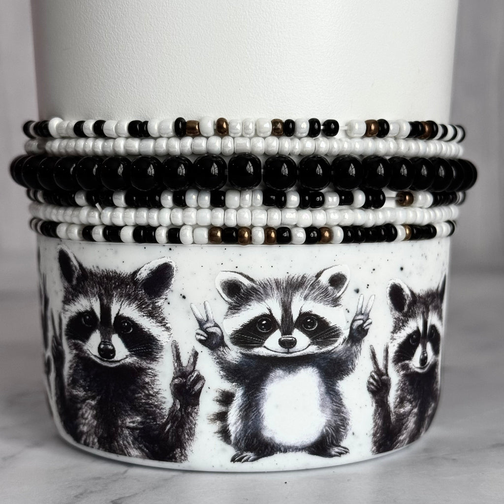 Black & White Tumbler Bracelet Stack -fits 30-40oz - Michaela's Outdoors