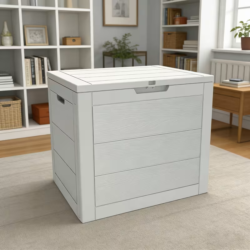 75 Gallon Heavy-Duty Outdoor Deck Box – Waterproof Patio Storage Box with Hinged Lid, Lockable & Easy Assembly - Michaela's Outdoors