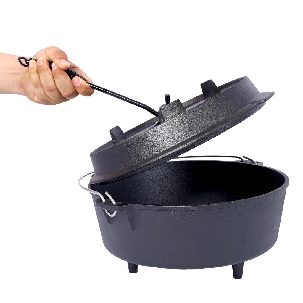 Pre-Seasoned Cast Iron Dutch Oven With Skillet Lid - Michaela's Outdoors
