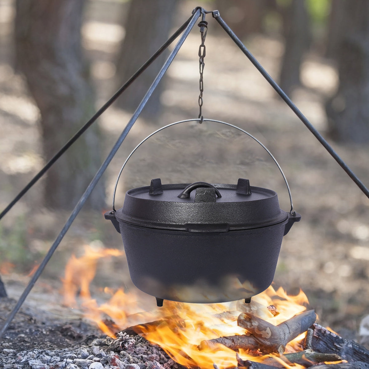Pre-Seasoned Cast Iron Dutch Oven With Skillet Lid - Michaela's Outdoors