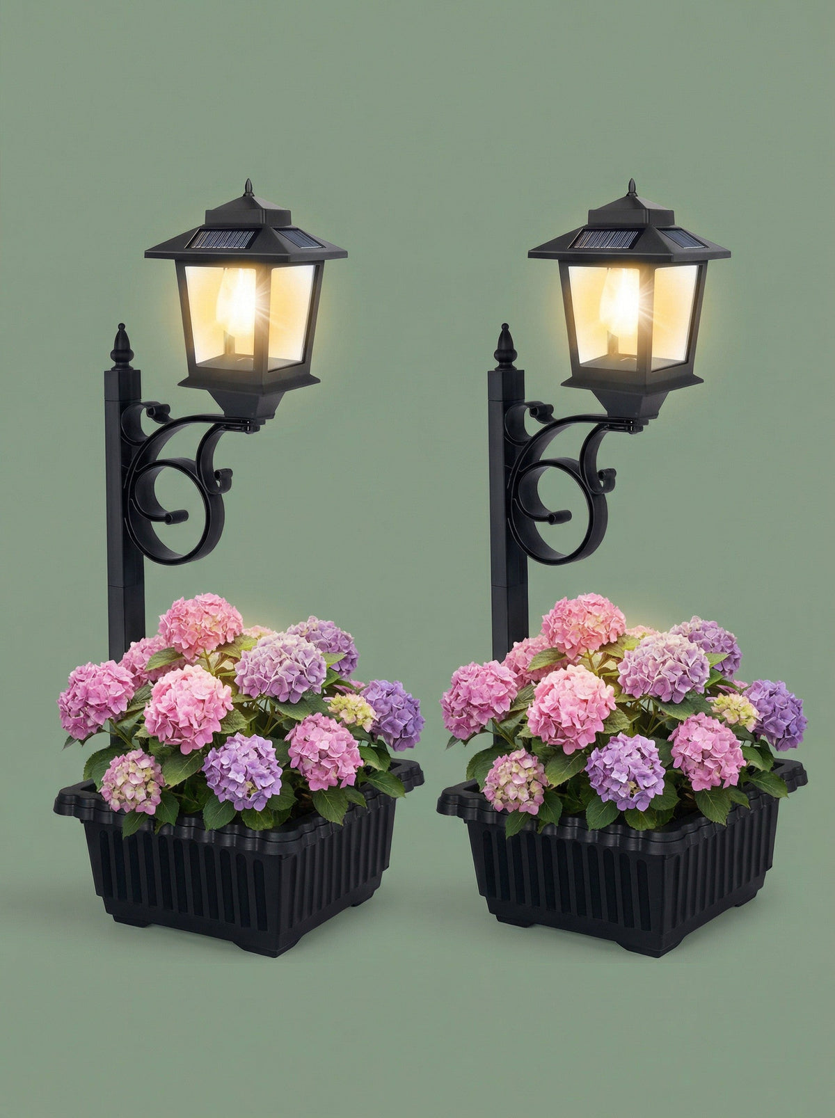 Solar Lamp Post with Flower Pot – Outdoor Garden & Patio Light – Multi Pack - Michaela's Outdoors