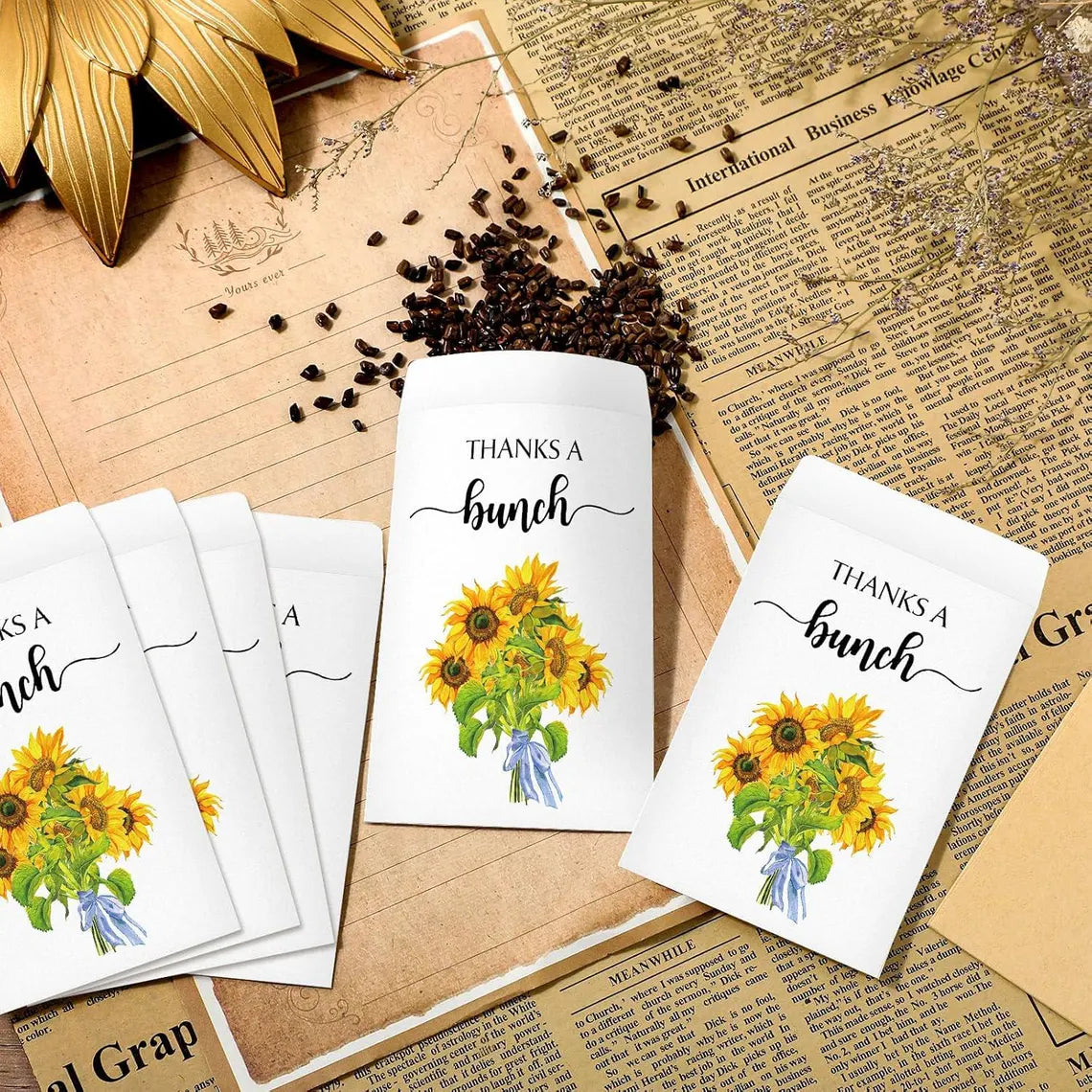 Thanks a Bunch Seed Packets – 25 Pack | Sunflower or Wildflower Seeds - Michaela's Outdoors