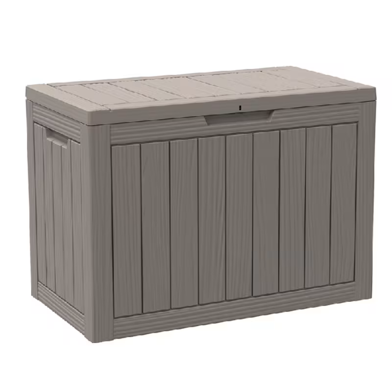 75 Gallon Heavy-Duty Outdoor Deck Box – Waterproof Patio Storage Box with Hinged Lid, Lockable & Easy Assembly - Michaela's Outdoors