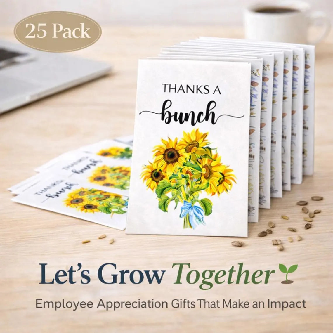 Thanks a Bunch Seed Packets – 25 Pack | Sunflower or Wildflower Seeds - Michaela's Outdoors