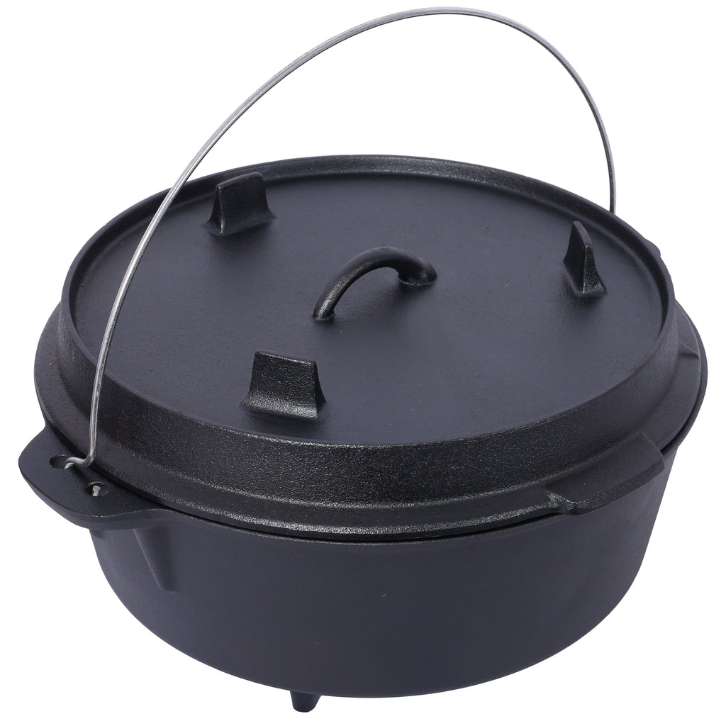 Pre-Seasoned Cast Iron Dutch Oven With Skillet Lid - Michaela's Outdoors