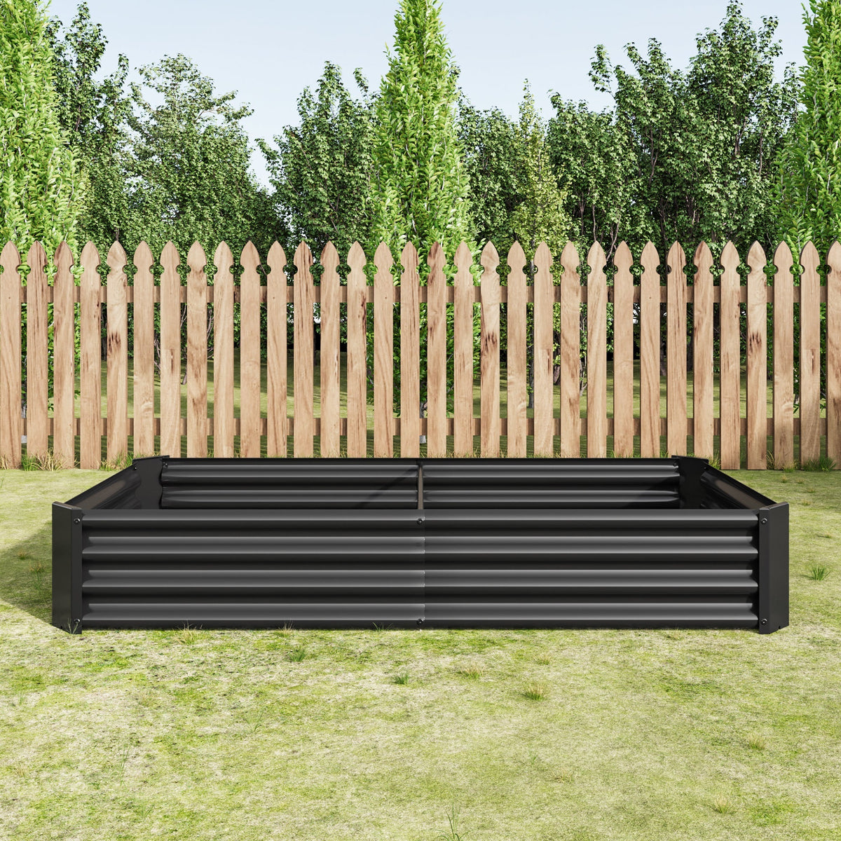 Raised Garden Bed Outdoor 6×3×1 ft Metal Raised Rectangle Planter Bed - Michaela's Outdoors