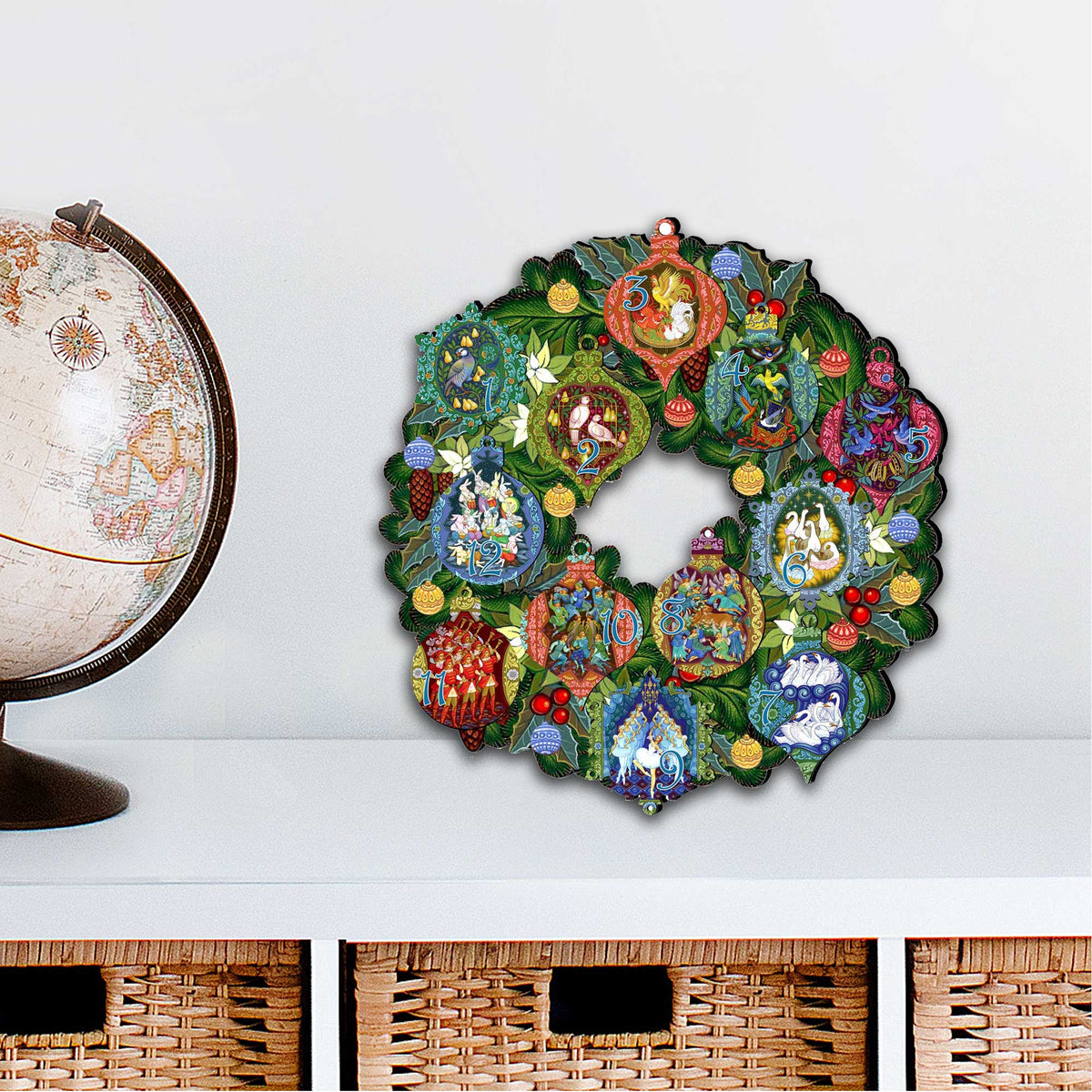 12 Days of Christmas Holiday Door Wreath by G. Debrekht - Christmas Decor - 8185313H
