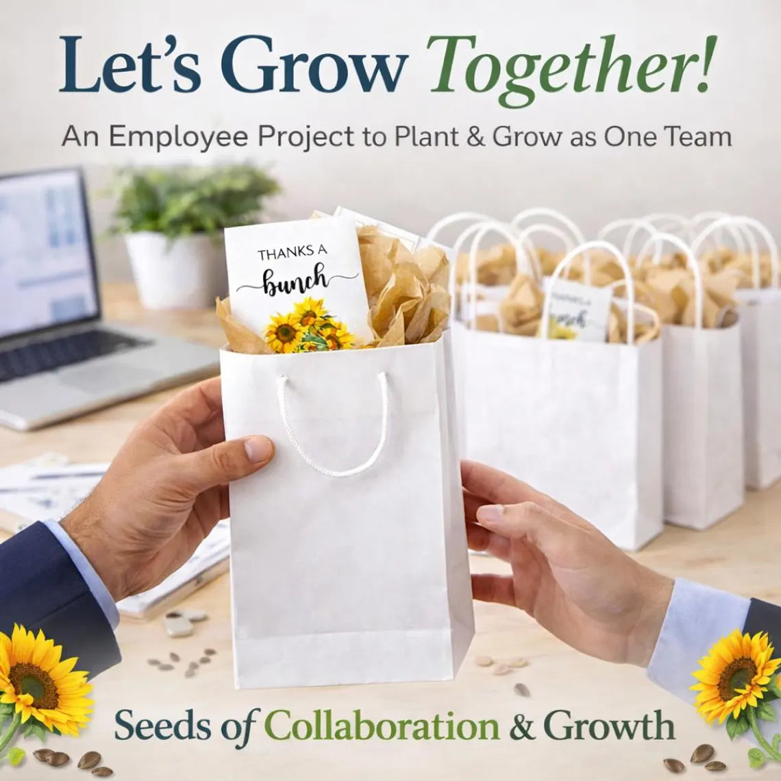 Thanks a Bunch Seed Packets – 25 Pack | Sunflower or Wildflower Seeds - Michaela's Outdoors