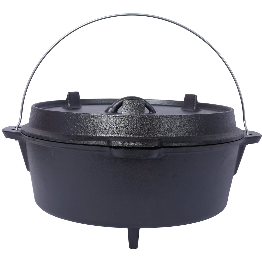 Pre-Seasoned Cast Iron Dutch Oven With Skillet Lid - Michaela's Outdoors