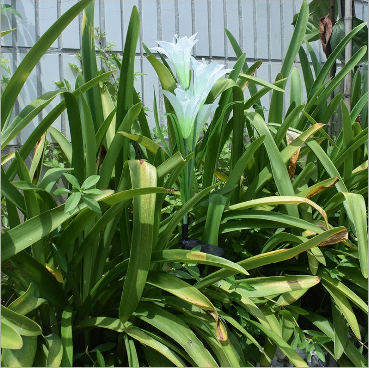 Outdoor Solar Garden Light Waterproof 7 LED Colorful Color Lawn Light Lily Fairy Lights Christmas Decoration Patio Lighting - Michaela's Outdoors