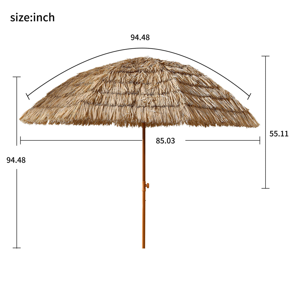 8' Thatched Patio Tiki Umbrella Tropical Palapa - Michaela's Outdoors
