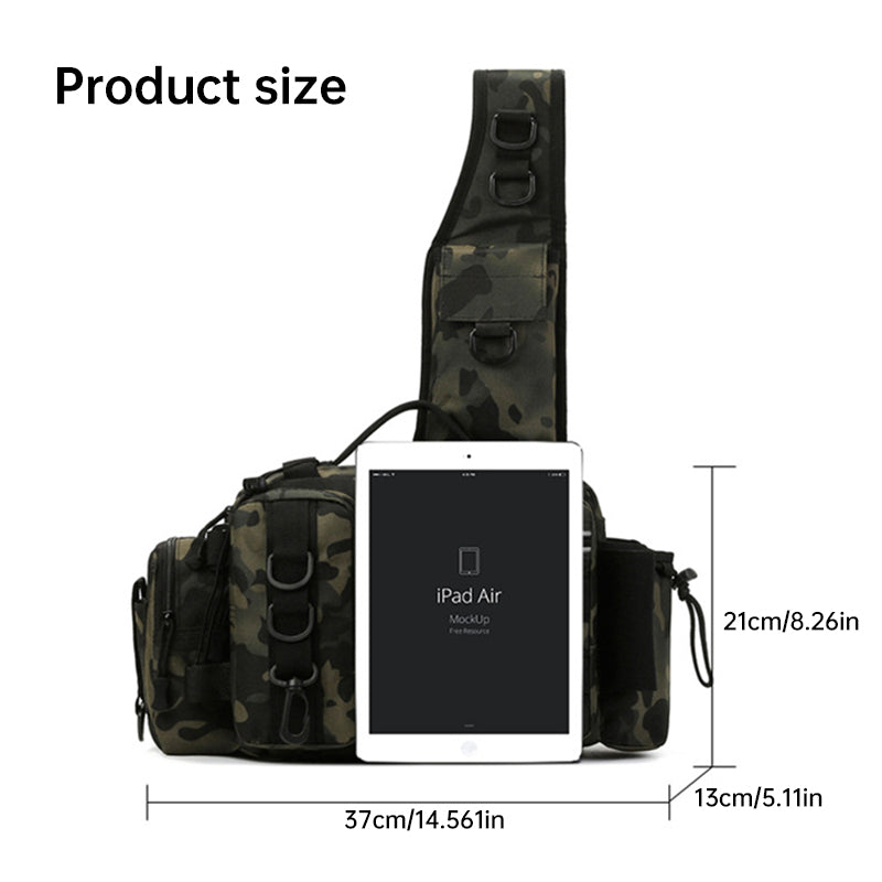 Men's Fishing Backpack: Equipped with bait box, equipment storage bag, pole holder, sling & shoulder bag design. - Michaela's Outdoors