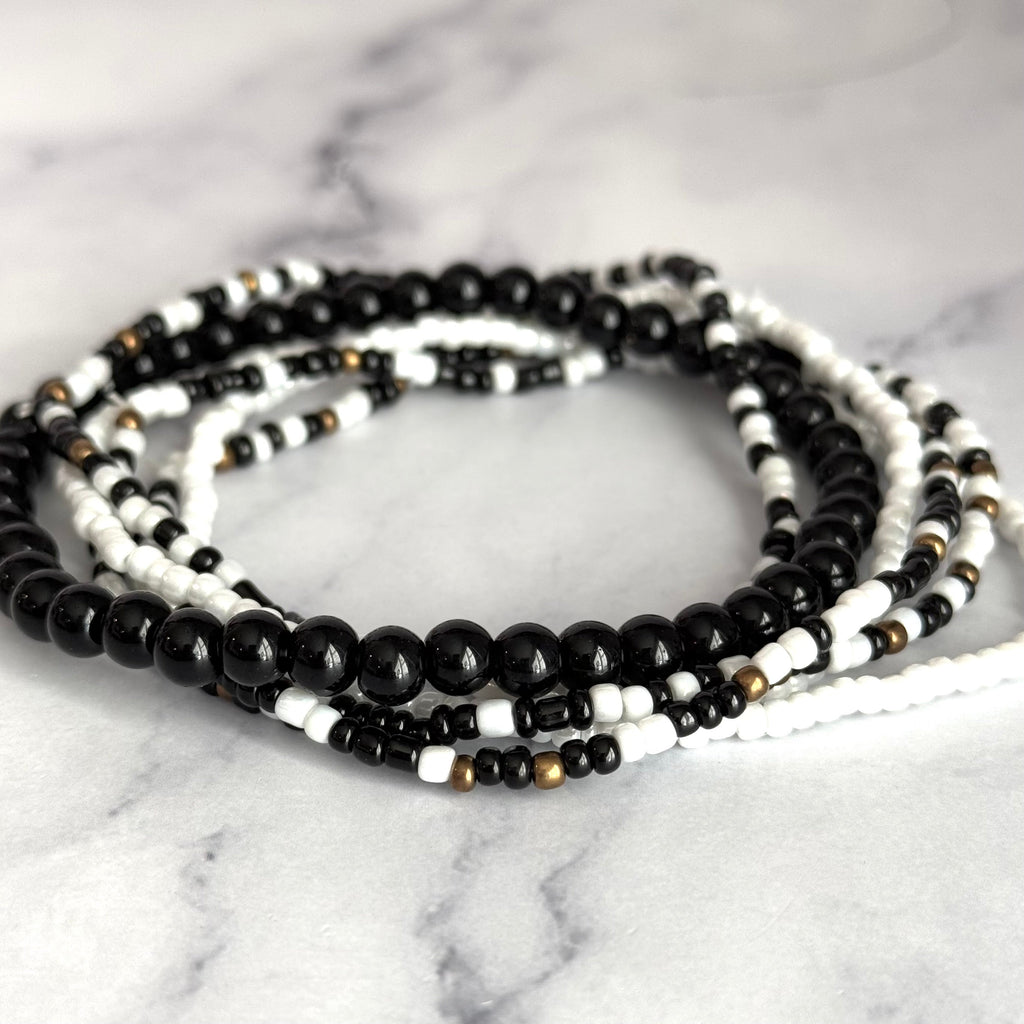 Black & White Tumbler Bracelet Stack -fits 30-40oz - Michaela's Outdoors