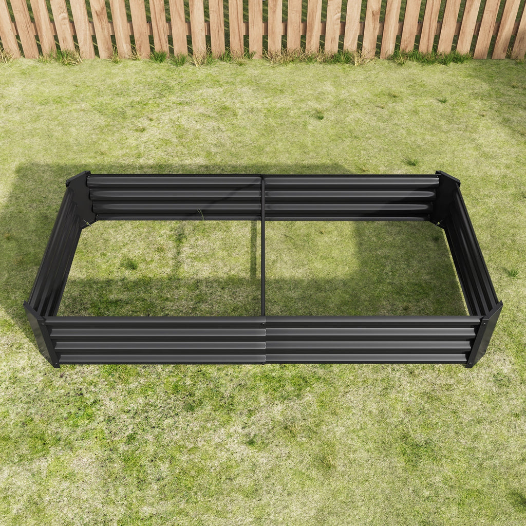 Raised Garden Bed Outdoor 6×3×1 ft Metal Raised Rectangle Planter Bed - Michaela's Outdoors