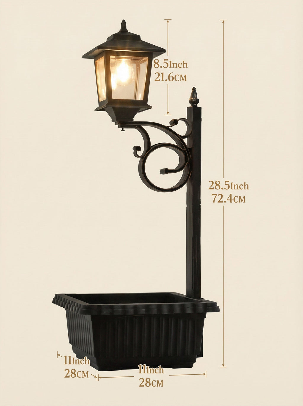 Solar Lamp Post with Flower Pot – Outdoor Garden & Patio Light – Multi Pack - Michaela's Outdoors