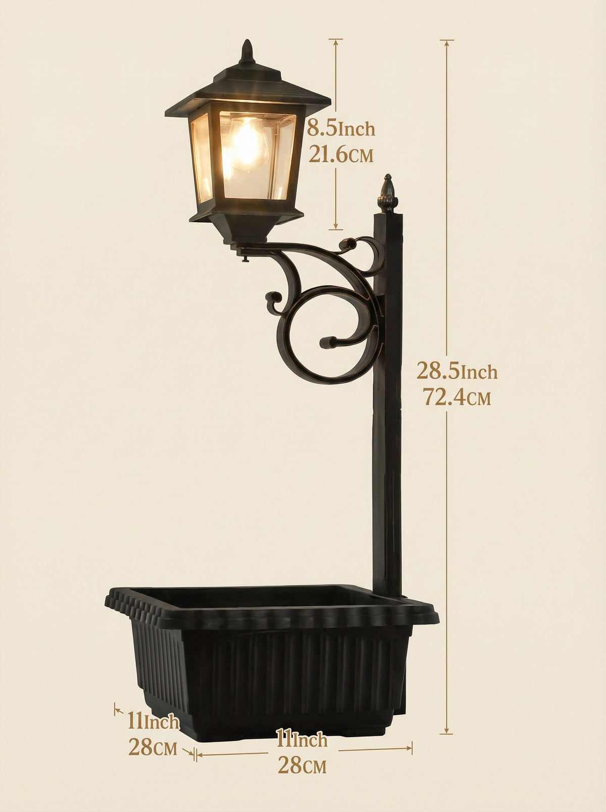 Solar Lamp Post with Flower Pot – Outdoor Garden & Patio Light – Multi Pack - Michaela's Outdoors