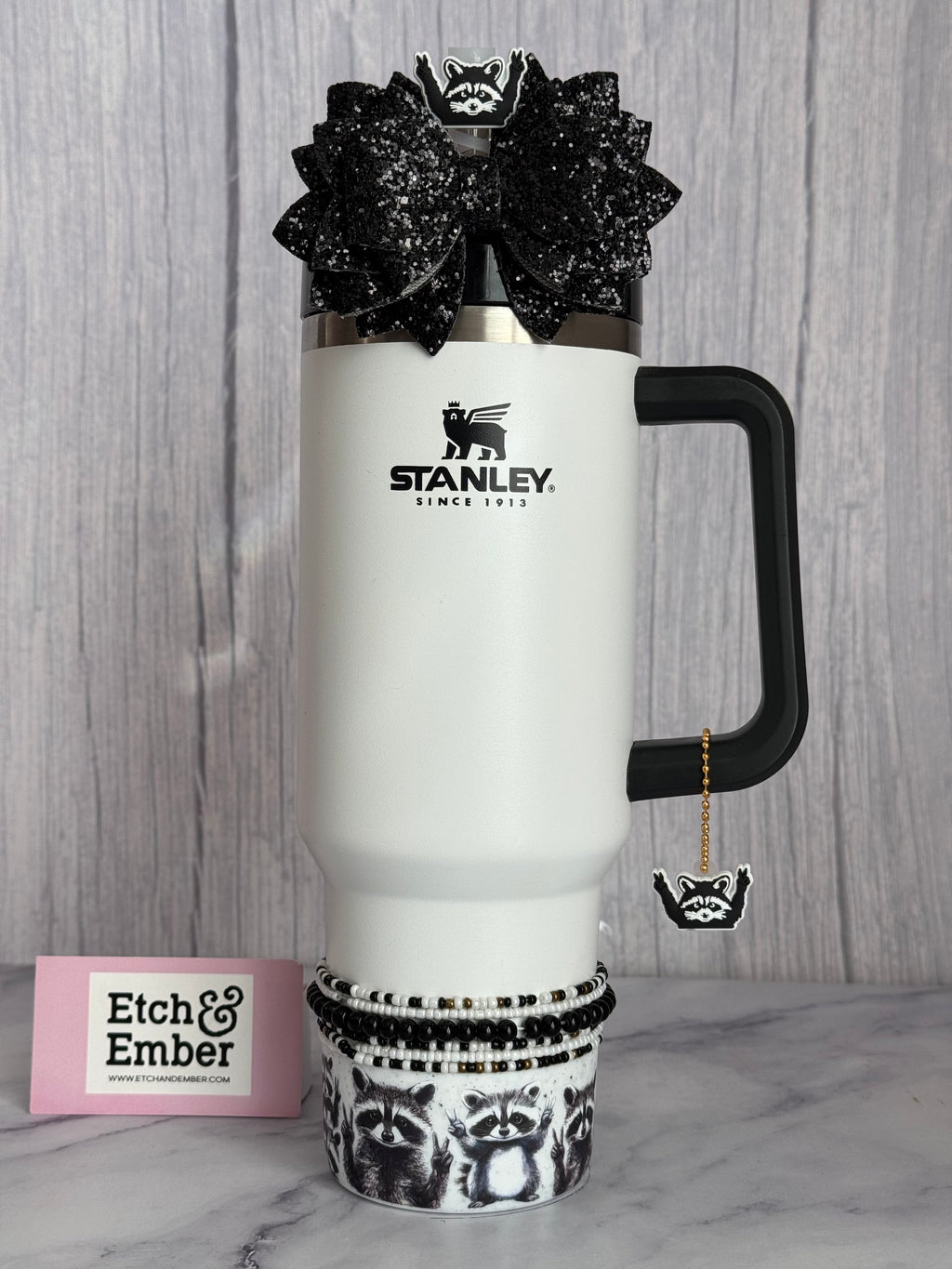 Black & White Tumbler Bracelet Stack -fits 30-40oz - Michaela's Outdoors