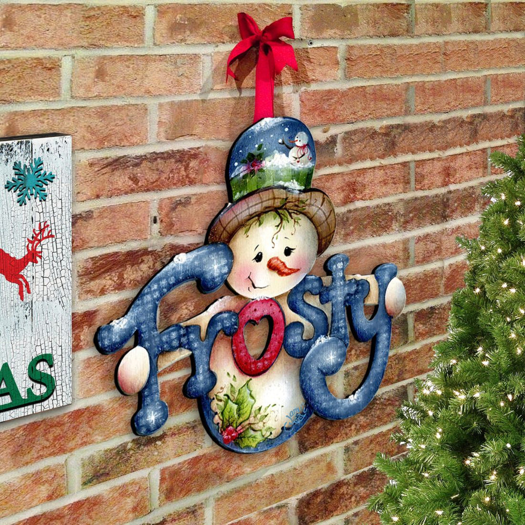 Frosty Christmas Door Decor by Jamie Mills-Price - Christmas Santa Snowman Decor - 8457505H