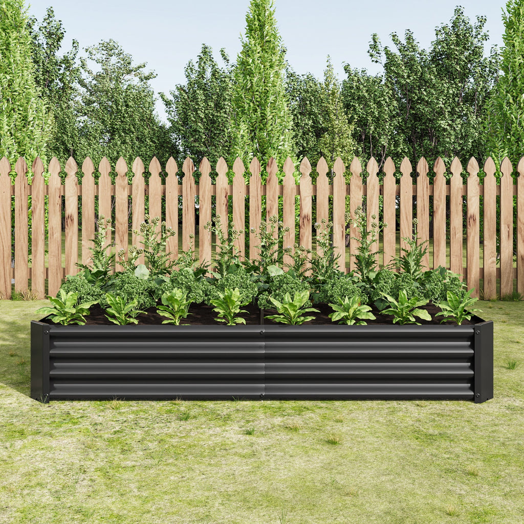 Raised Garden Bed Outdoor 6×3×1 ft Metal Raised Rectangle Planter Bed - Michaela's Outdoors