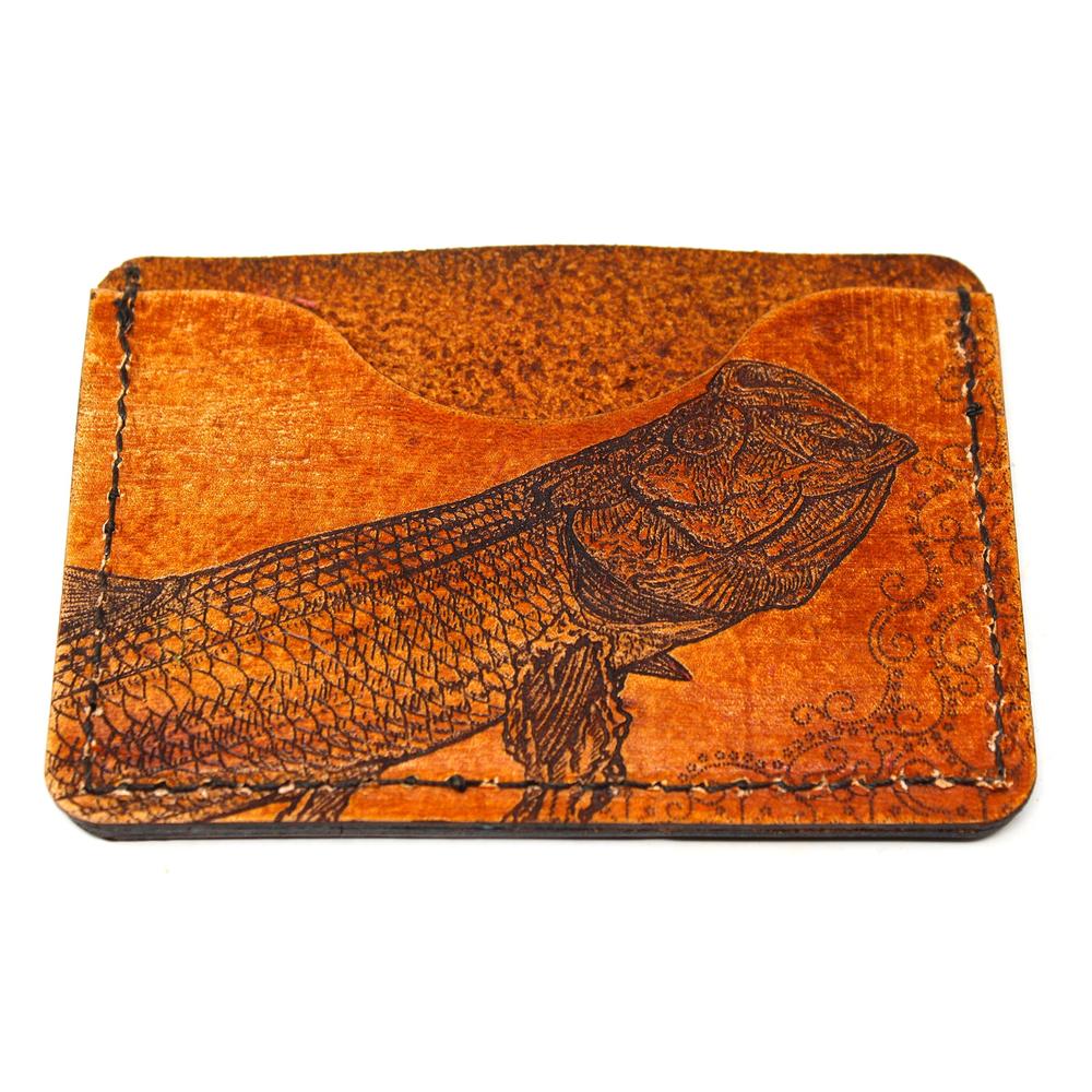 Handcrafted Leather Slim Card Holder Wallet  - Tarpon - Michaela's Outdoors