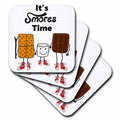 3dRose All Smiles Art - Sports and Hobbies - Funny Cute Its Smores Time Camping and Hiking Cartoon - Coasters (cst_320676) - Michaela's Outdoors