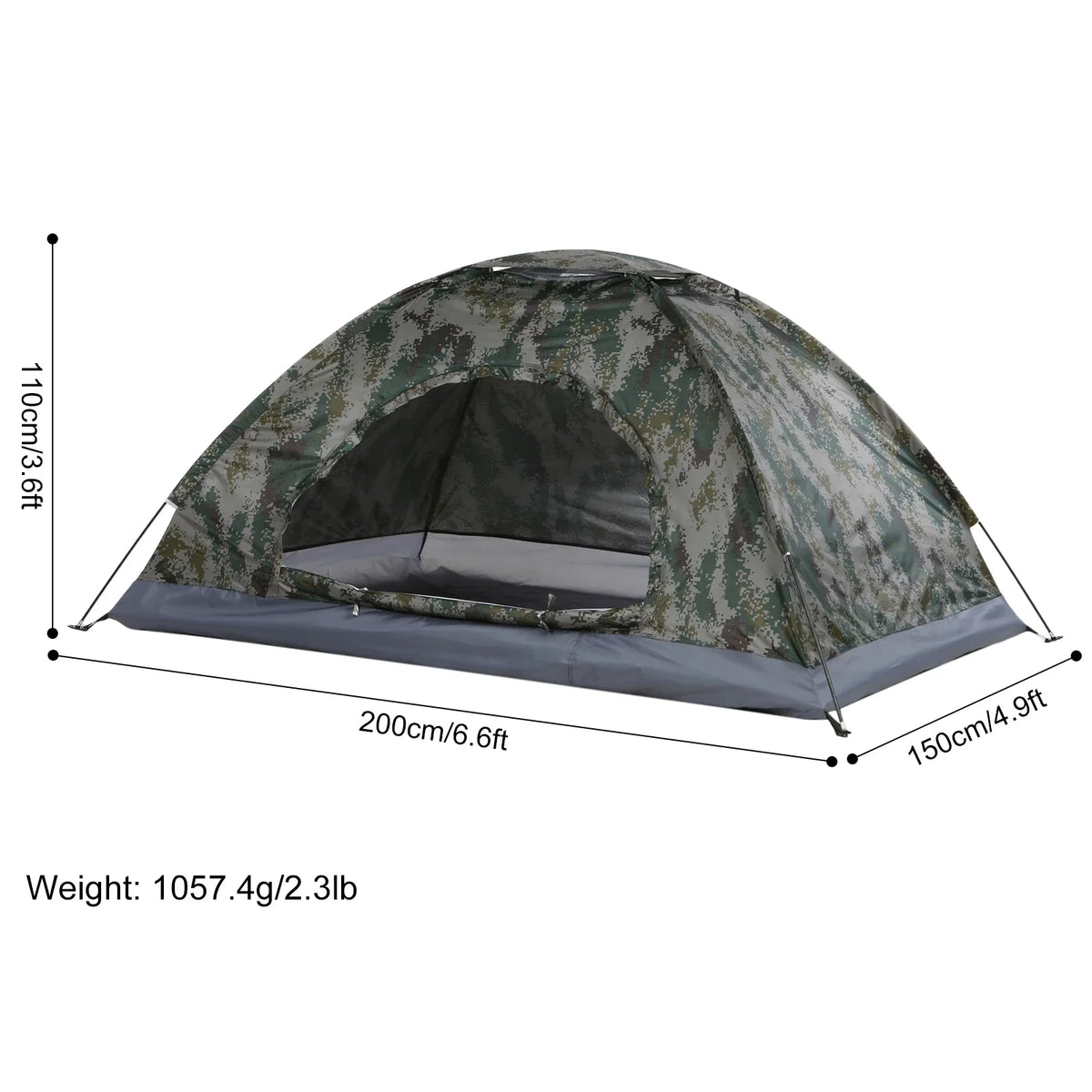 Tomshoo 1/2 Person Ultralight Camping Tent Single Layer Portable Hiking Tent Anti-UV Coating UPF 30+ for Outdoor Beach Fishing - Michaela's Outdoors