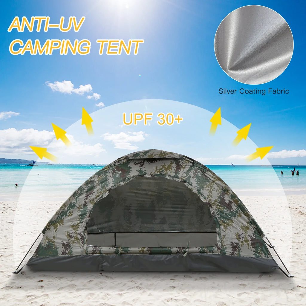 Tomshoo 1/2 Person Ultralight Camping Tent Single Layer Portable Hiking Tent Anti-UV Coating UPF 30+ for Outdoor Beach Fishing - Michaela's Outdoors