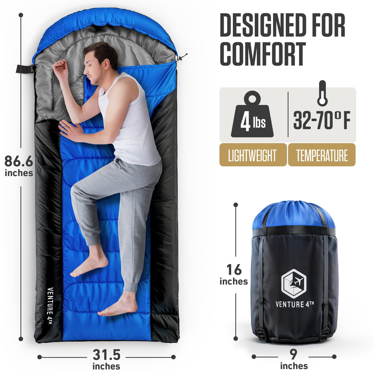 XXL Sleeping Bag for Big and Tall Campers