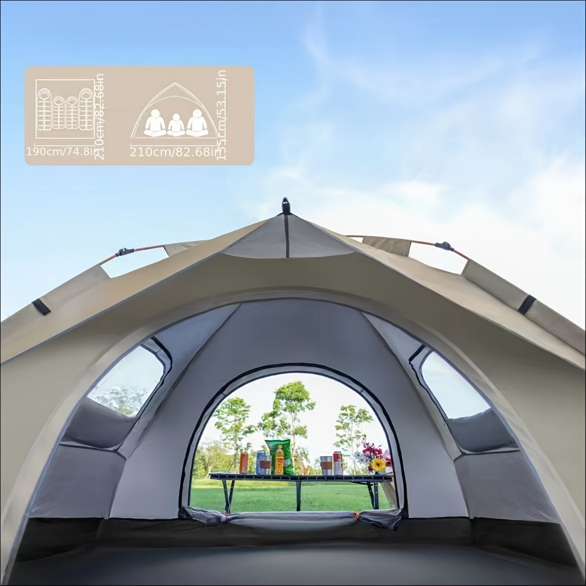 3-4 Person Instant Pop Up Camping Tent Waterproof Quick Setup Outdoor Portable - Michaela's Outdoors