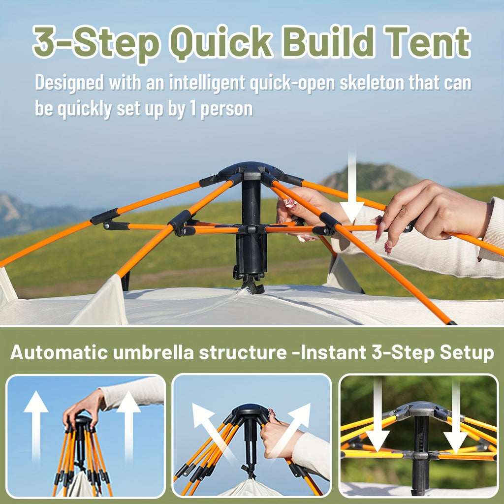 3-4 Person Instant Pop Up Camping Tent Waterproof Quick Setup Outdoor Portable - Michaela's Outdoors