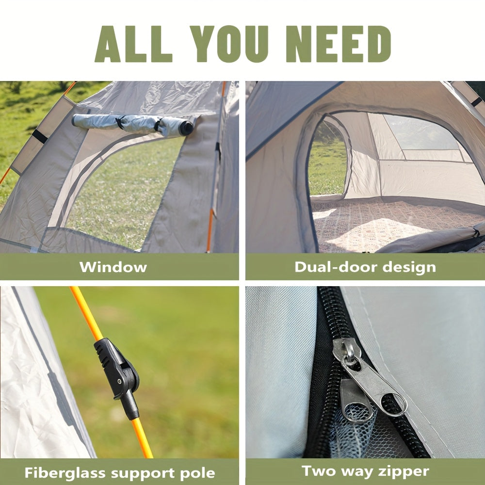 3-4 Person Instant Pop Up Camping Tent Waterproof Quick Setup Outdoor Portable - Michaela's Outdoors