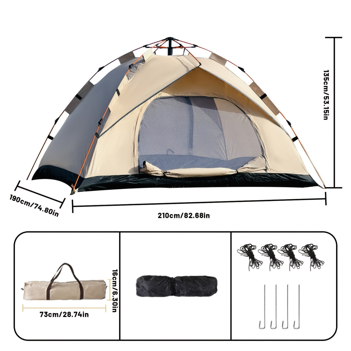 3-4 Person Instant Pop Up Camping Tent Waterproof Quick Setup Outdoor Portable - Michaela's Outdoors
