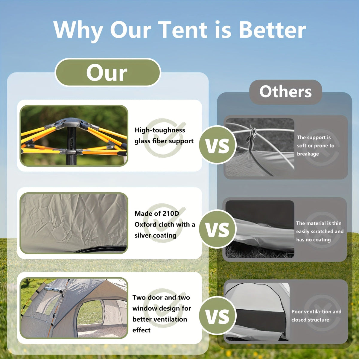 3-4 Person Instant Pop Up Camping Tent Waterproof Quick Setup Outdoor Portable - Michaela's Outdoors