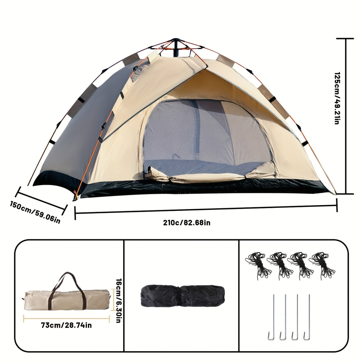 3-4 Person Instant Pop Up Camping Tent Waterproof Quick Setup Outdoor Portable - Michaela's Outdoors