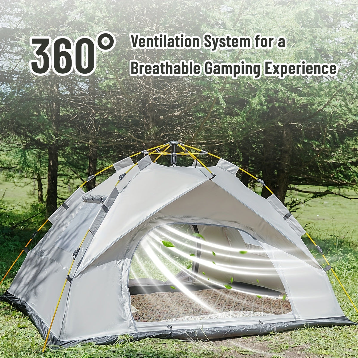 3-4 Person Instant Pop Up Camping Tent Waterproof Quick Setup Outdoor Portable - Michaela's Outdoors