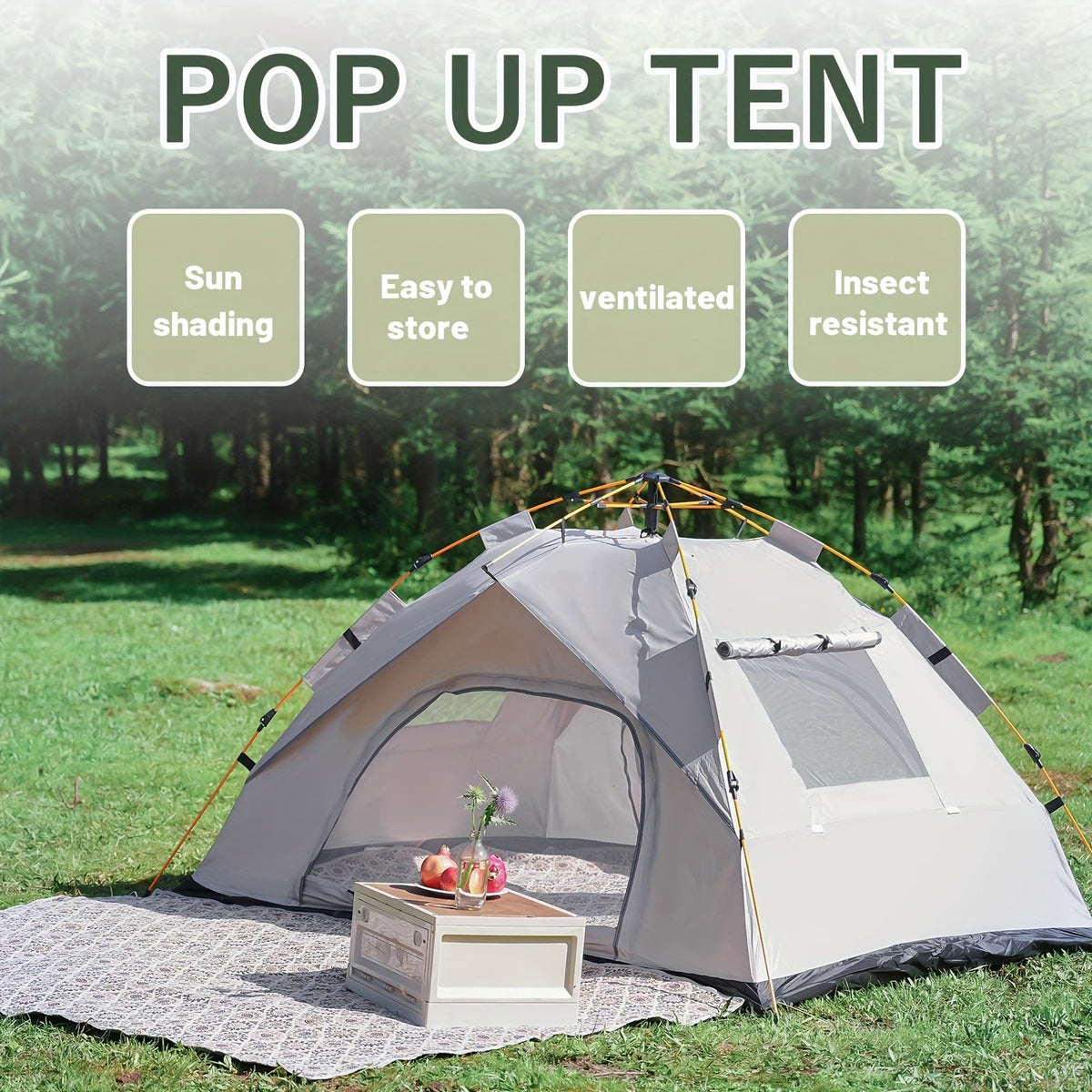 3-4 Person Instant Pop Up Camping Tent Waterproof Quick Setup Outdoor Portable - Michaela's Outdoors
